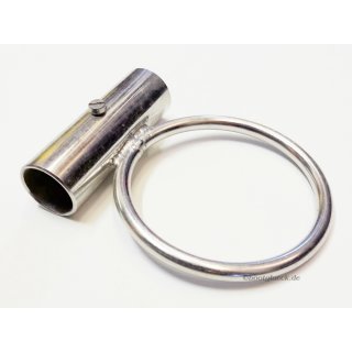 Spibaum-Haltering Rohr L=80 mm Di=26 mm Ring innen 100 mm   Edelstahl A4