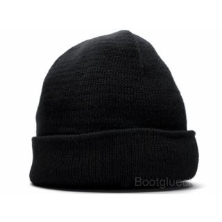 LEUCHTFEUER Strickmütze RÜGEN   50% Merino 50% Acryl Feinstrick Schwarz