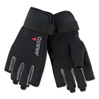 MUSTO Handschuhe Essential Sailing Gloves   kurze Finger Black/Grey XL