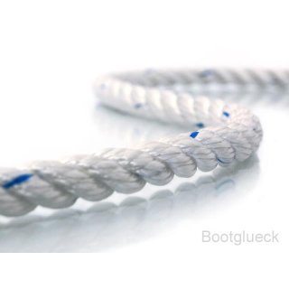 Festmacher Polyester 3-schäftig   Weiß 10 mm Brl.2000 daN