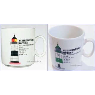Becher mit Leuchtturm Schleimünde / Ostsee Grün
