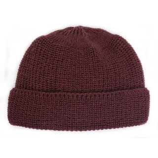 LEUCHTFEUER Strickmütze BORKUM   100% Schurwolle Grobstrick Bordeaux