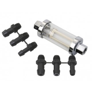 Treibstoff-Filter inline Klarsicht universal für 6 - 9,5 mm Schlauch