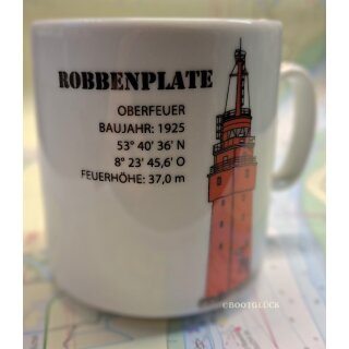 Becher mit Leuchtturm Robbenplate