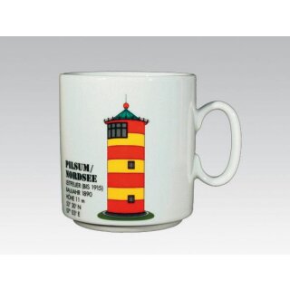 Becher mit Leuchtturm Pilsum / Nordsee