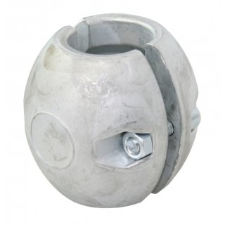 Wellenanode Aluminium kugelförmig für Welle D = 25 mm   mit Schrauben