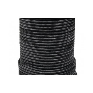 Gummileine 16-fach geflochten    3 mm   Schwarz   Mantel Polyester