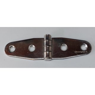Scharnier ROCA   30 x 100 mm (50 + 50 mm)    sichtbar   Edelstahl AISI316   2 + 2 Bohrungen