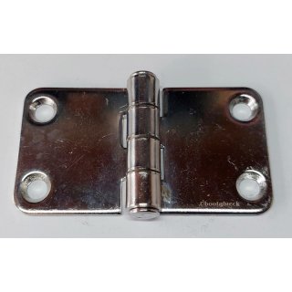 Scharnier   40 x 68 mm (34 + 34 mm) sichtbar   Edelstahl AISI316    2 + 2 Bohrungen