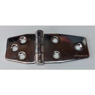 Scharnier   40 x 98 mm (40 + 58 mm) sichtbar   rostfrei   3 + 3 Bohrungen