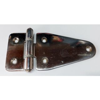 Scharnier Edelstahl massiv   80 x 182 mm (46 x 136 mm)   sichtbar    Bolzen mit Sprengring   2 + 3 Bohrungen
