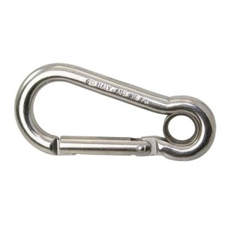 Karabiner KONG mit Kausch   11 x 120 mm Brl. 2000 daN   Edelstahl rostfrei
