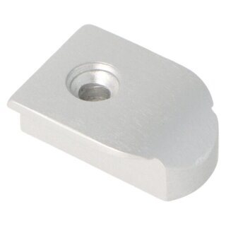 PFEIFFER Gr. II   T 25 x 4   Endstück/Einfädler für Schiene   Alu silber eloxiert