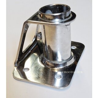 Relingsfuß 3°   für D=25 mm   Grundplatte   4 Bohrungen   Edelstahl A4