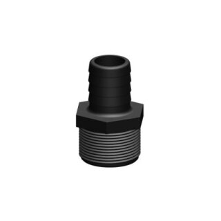 TRUDESIGN Schlauchtülle   0°  Schlauch 32 mm   Außengewinde 1 1/2" Kunststoff Schwarz