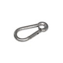 Karabiner Standard Edelstahl A4 mit Kausch   6 x 60 mm