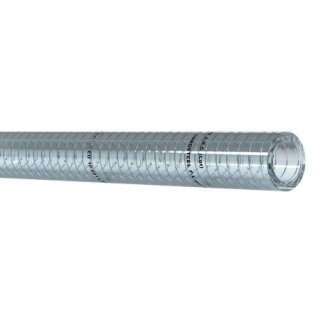 Schlauch transparent mit Stahlspirale  PVC 12 mm 1/2"  Saug-/Druckschlauch