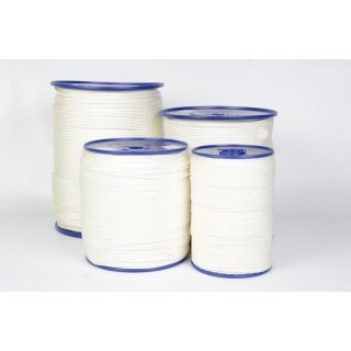 Flechtschnur Polyester 8-fach geflochten   4 mm Weiß   Brl 330 daN